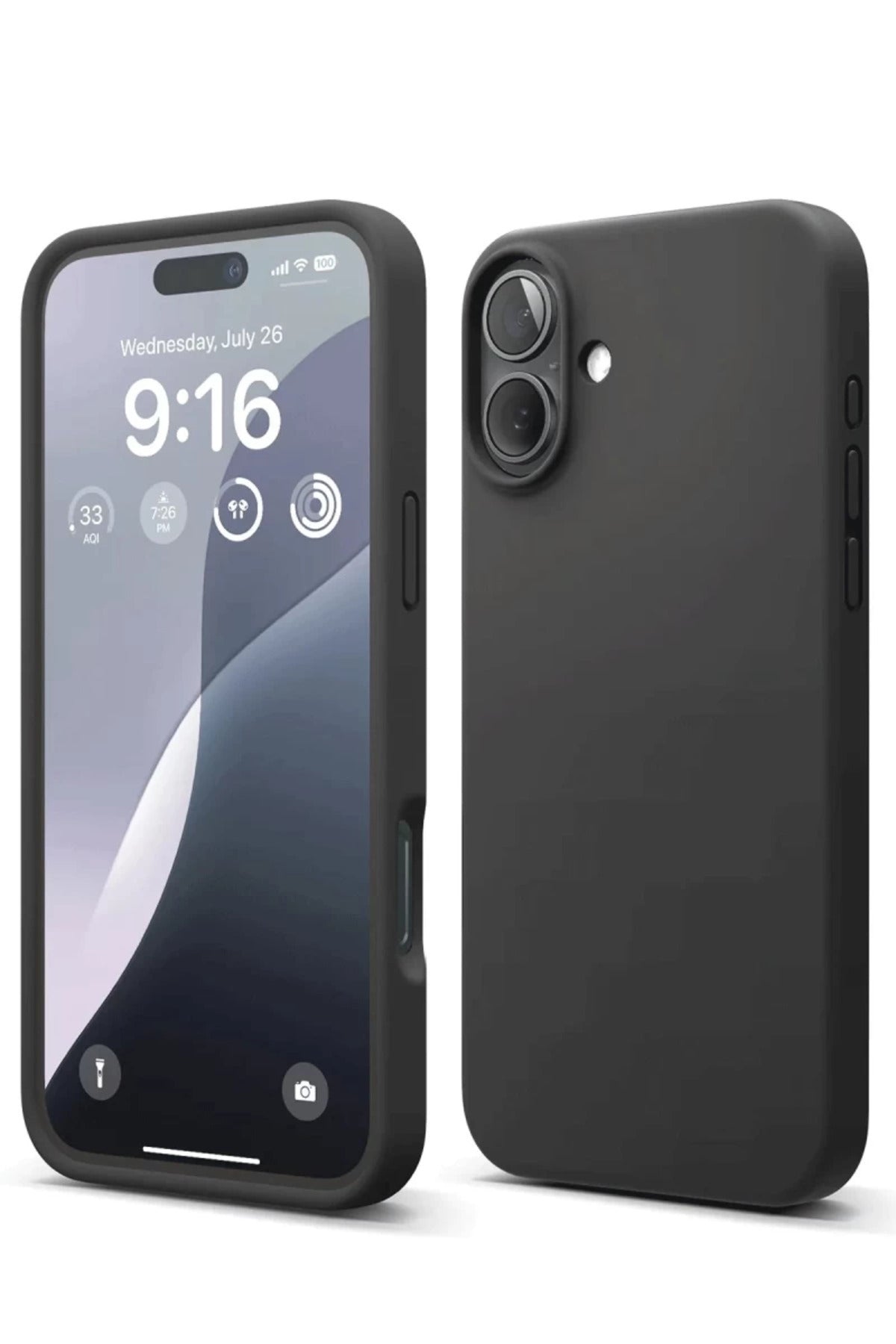 Apple iPhone 16 Plus Uyumlu Kılıf Nano içi Kadife Silikon - Siyah