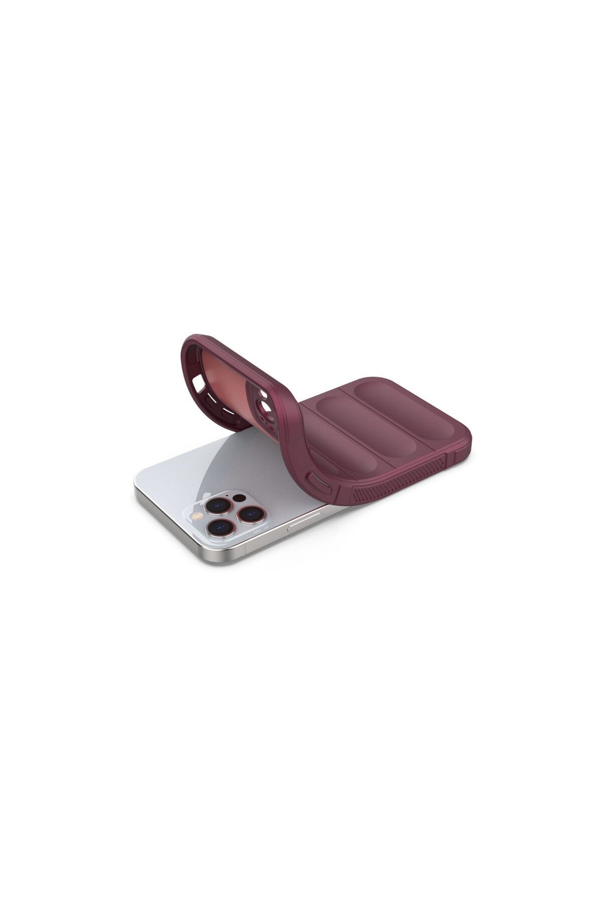 Apple iPhone 12 Pro Uyumlu Kılıf Optimum Silikon - Bordo