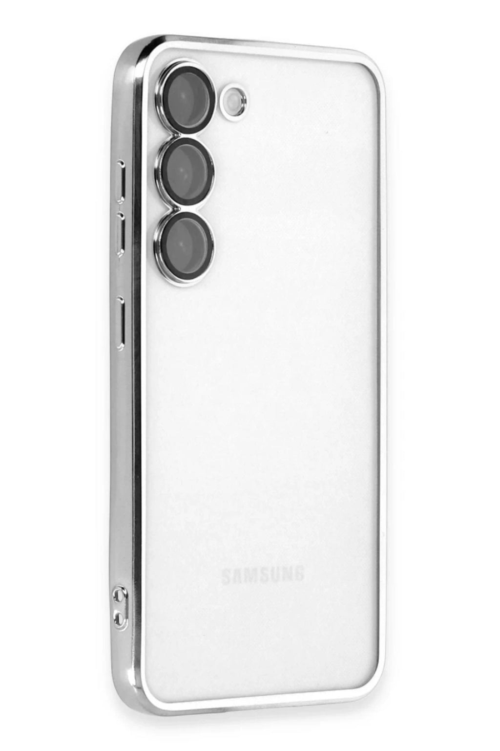 Samsung Galaxy S24 Uyumlu Kılıf Lensli Silikon - Gümüş