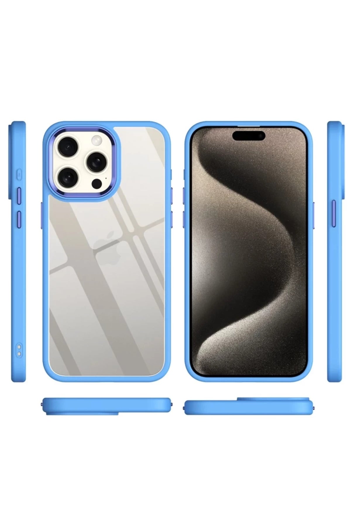 Apple iPhone 15 Pro Uyumlu Kılıf Power Silikon - Mavi