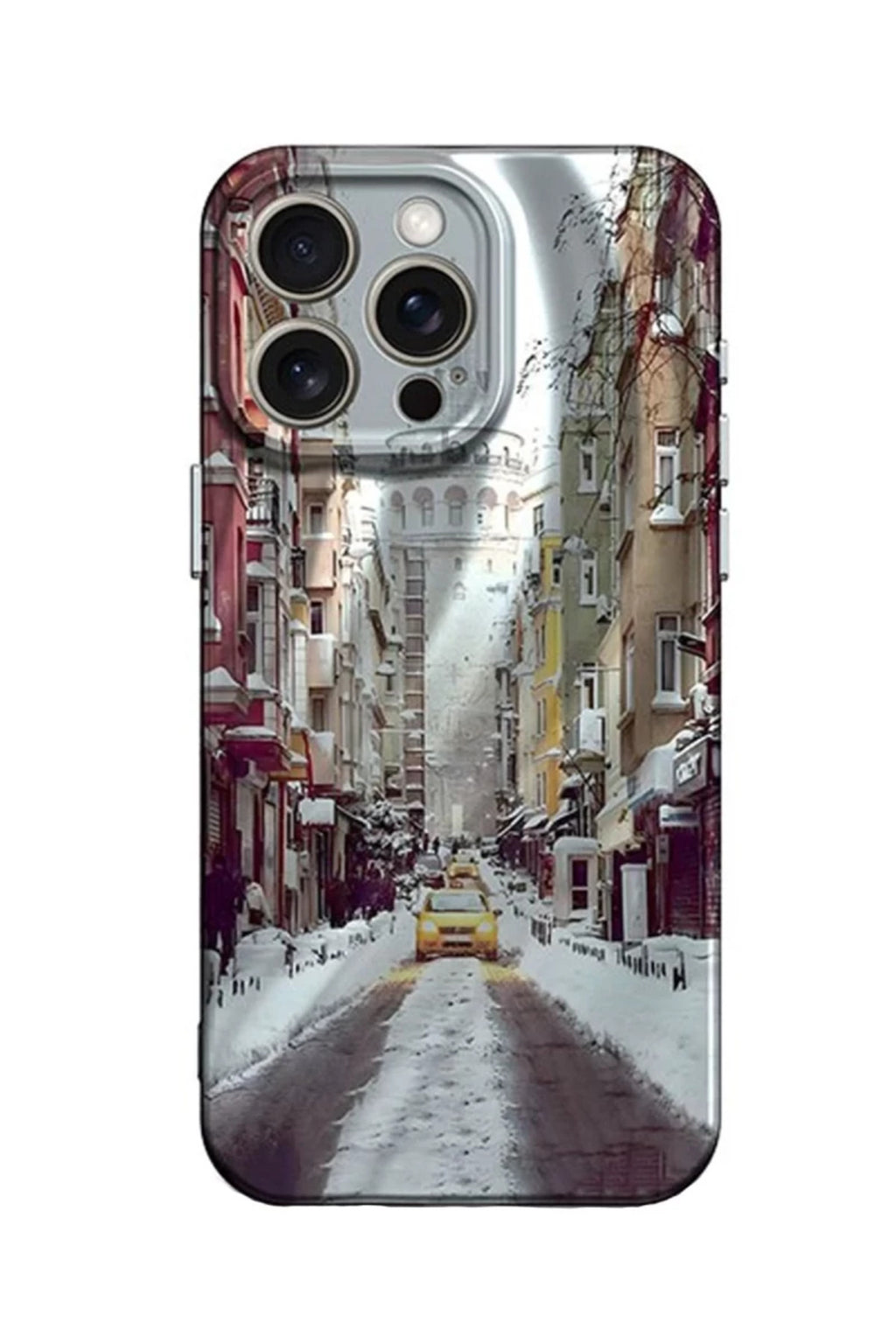 Apple iPhone 14 Pro Uyumlu Kılıf Crew Desenli Kapak - Galata Kulesi
