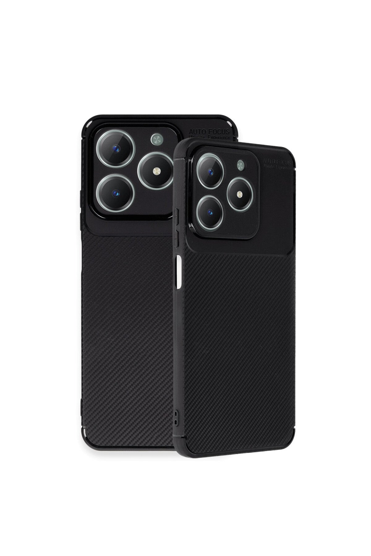 Realme C61 Uyumlu Kılıf Auto Focus Karbon Kapak - Siyah