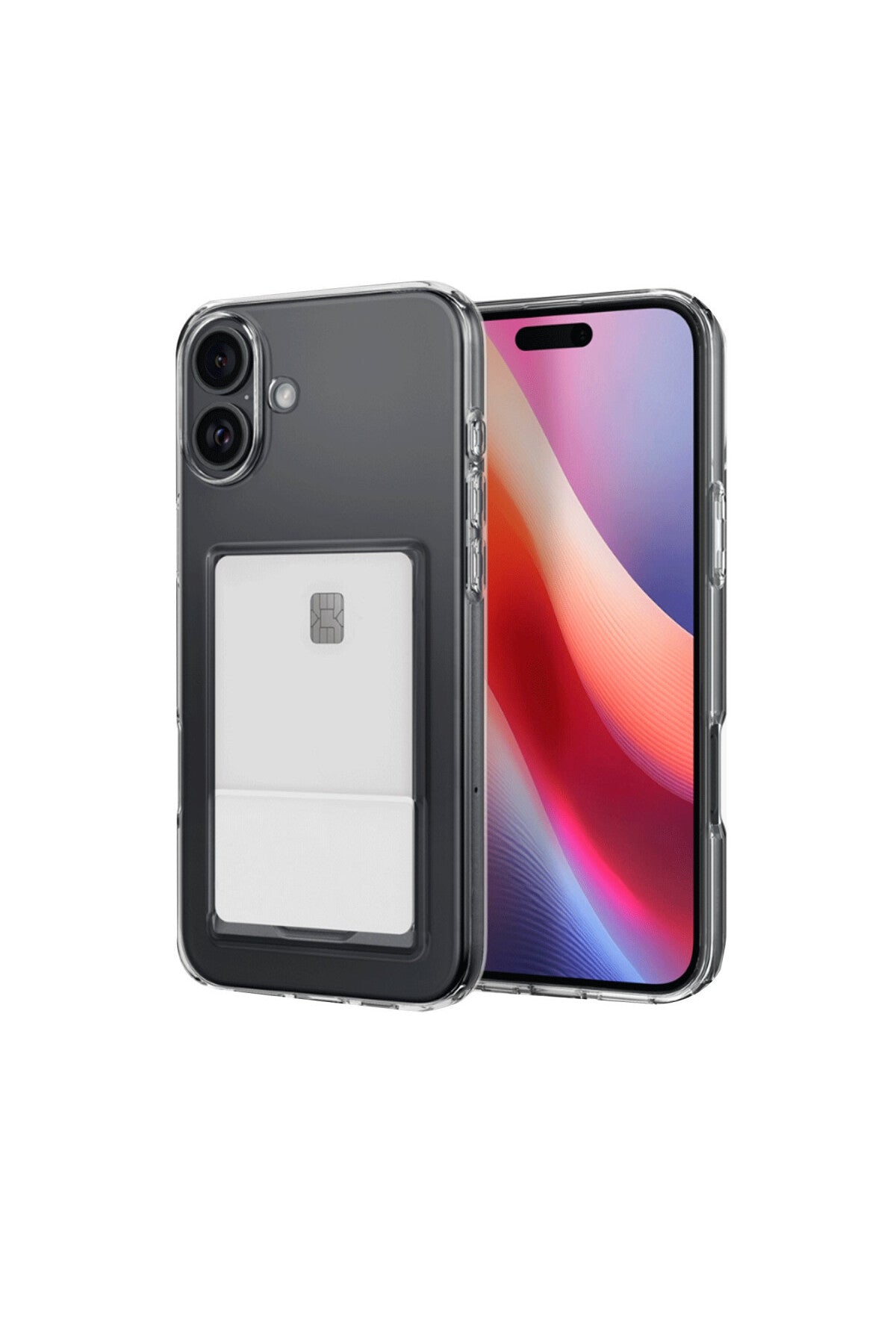 Apple iPhone 16 Uyumlu Kılıf Kart Şeffaf Silikon - Şeffaf