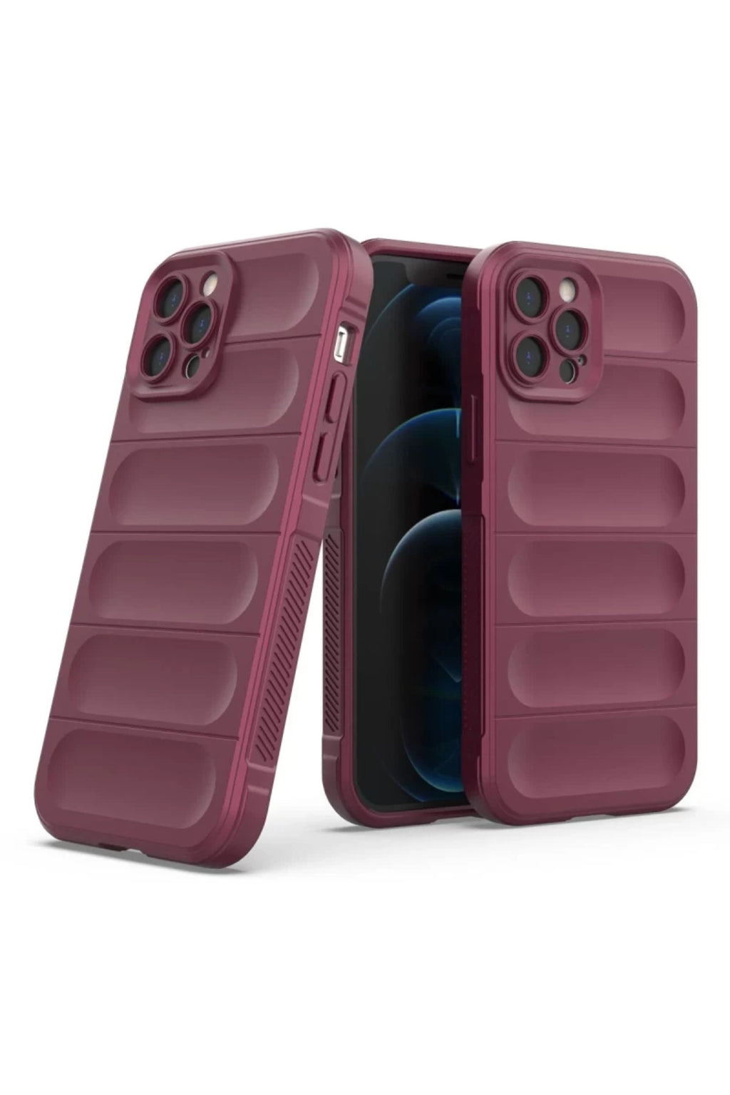 Apple iPhone 12 Pro Uyumlu Kılıf Optimum Silikon - Bordo