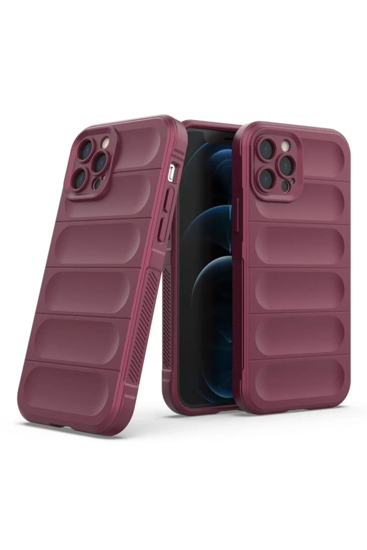 Apple iPhone 12 Pro Uyumlu Kılıf Optimum Silikon - Bordo
