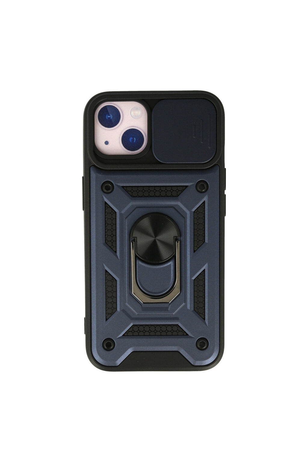 Apple iPhone 15 Uyumlu Kılıf Pars Lens Yüzüklü Silikon - Lacivert