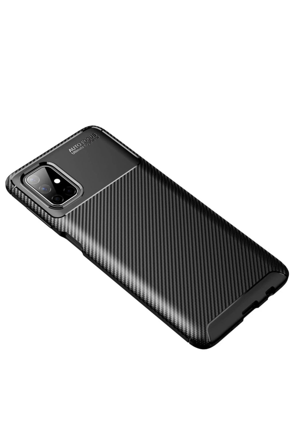 Samsung Galaxy M51 Uyumlu Kılıf Auto Focus Karbon Kapak - Siyah