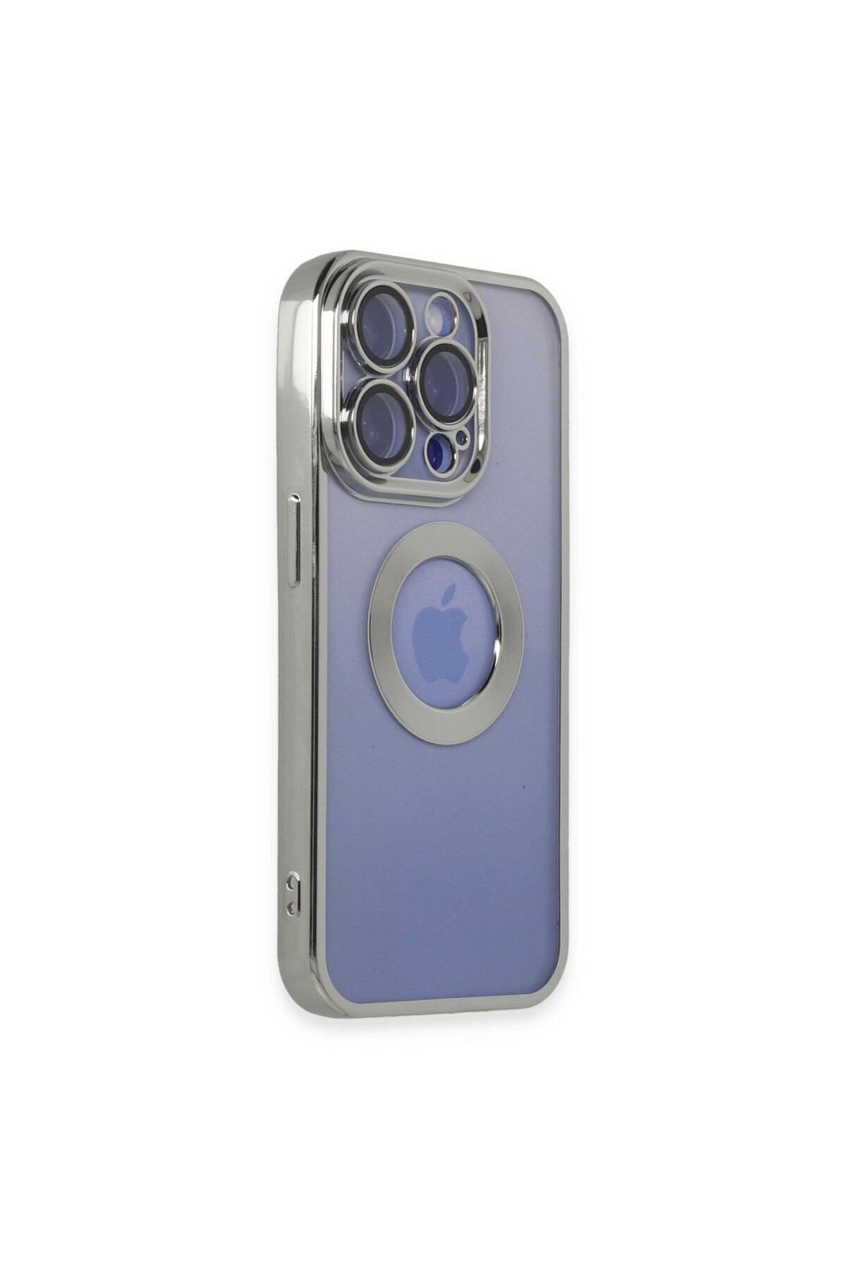 Apple iPhone 15 Pro Uyumlu Kılıf Slot Silikon - Gümüş