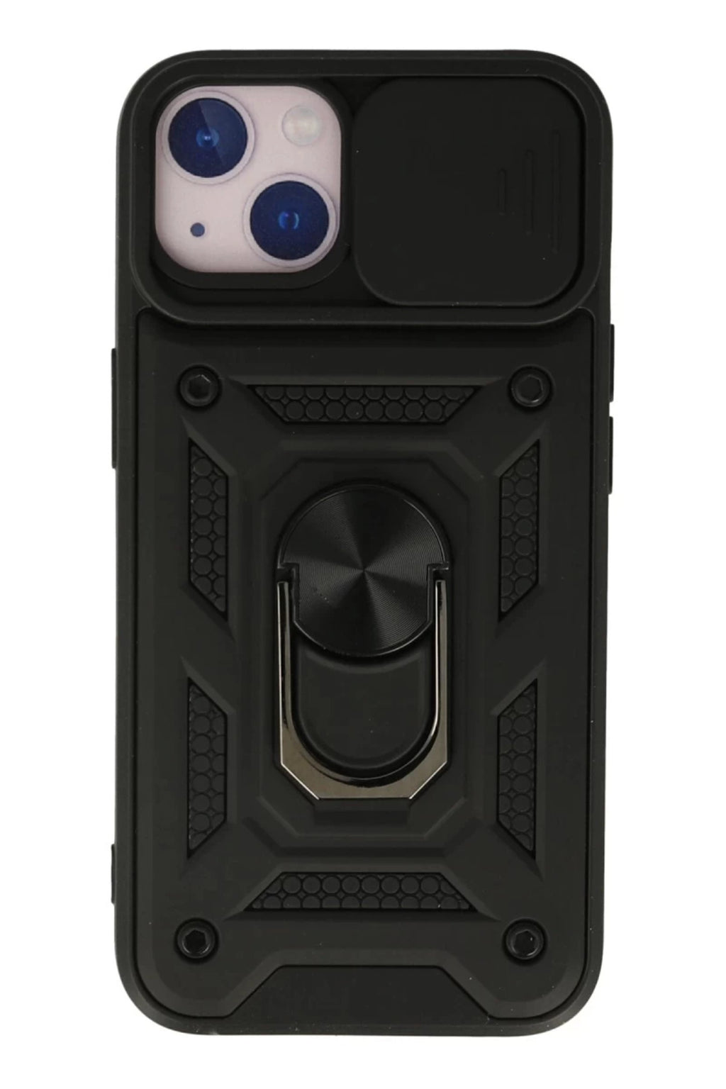 Apple iPhone 13 Uyumlu Kılıf Pars Lens Yüzüklü Silikon - Siyah
