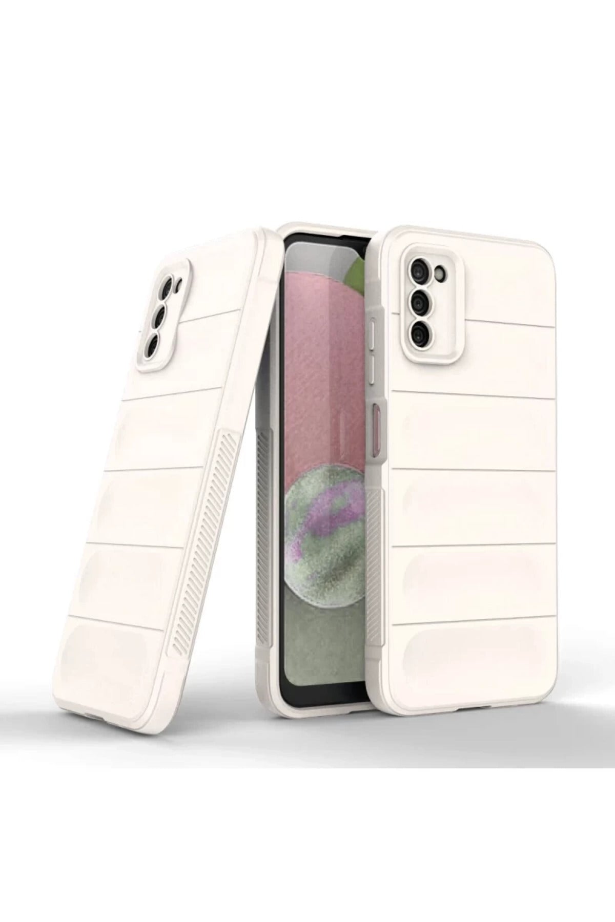 Samsung Galaxy A03S Uyumlu Kılıf Optimum Silikon - Krem