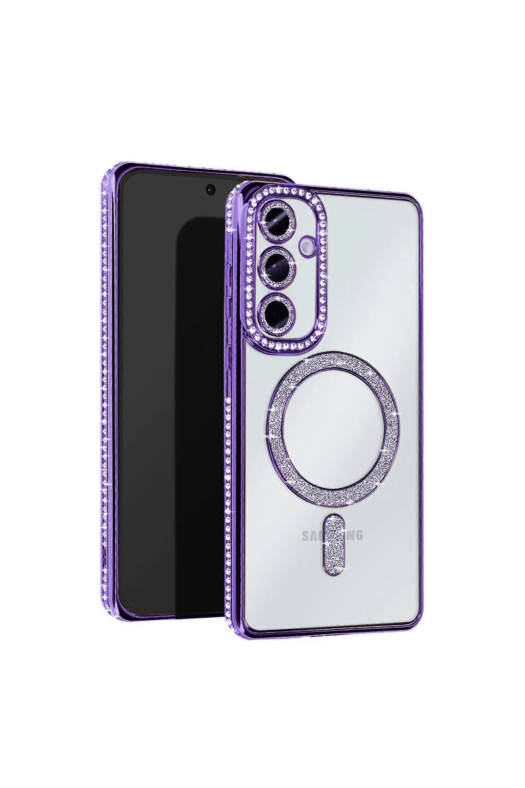 Samsung Galaxy A36 Uyumlu Joke Simli Magneticsafe Kılıf - Derin Mor