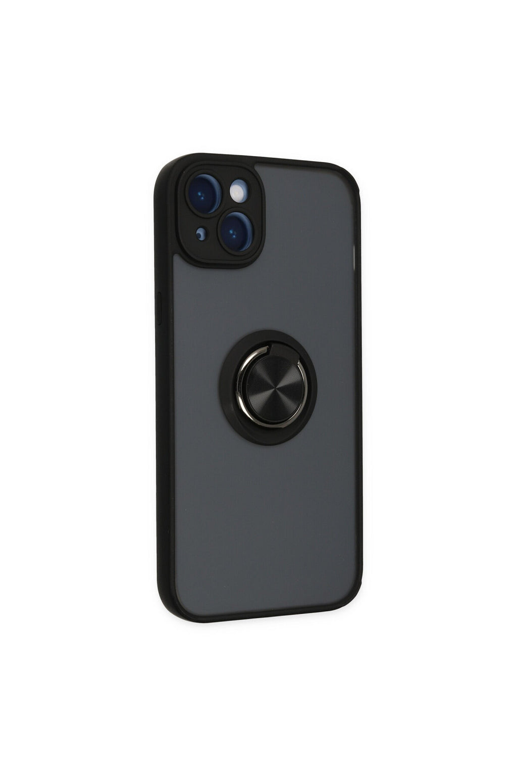 Apple iPhone 14 Uyumlu Kılıf Montreal Yüzüklü Silikon Kapak - Siyah