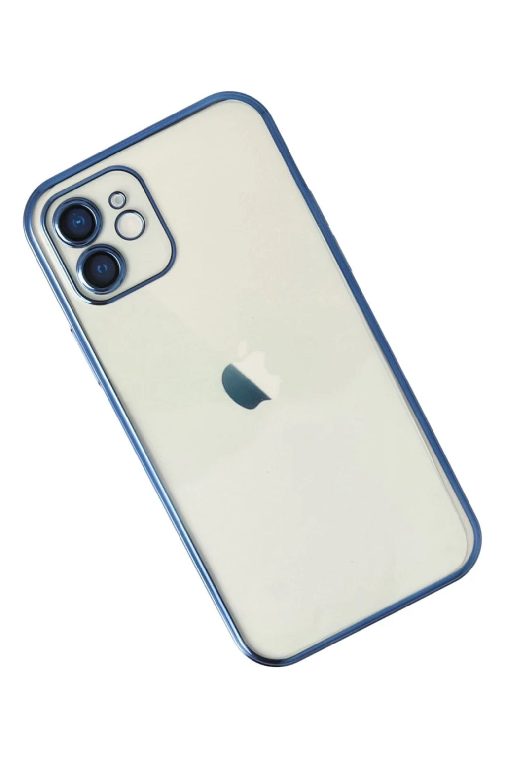 Apple iPhone 12 Uyumlu Kılıf Lensli Silikon - Lacivert