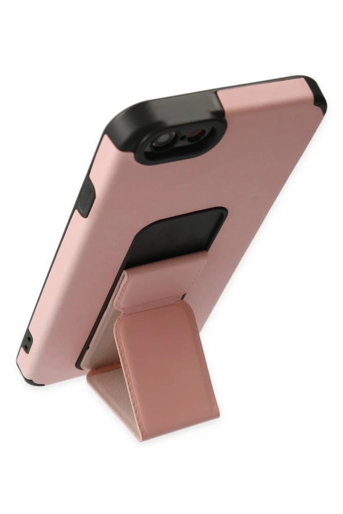 Apple iPhone 6 Uyumlu Kılıf Mega Standlı Silikon - Pudra