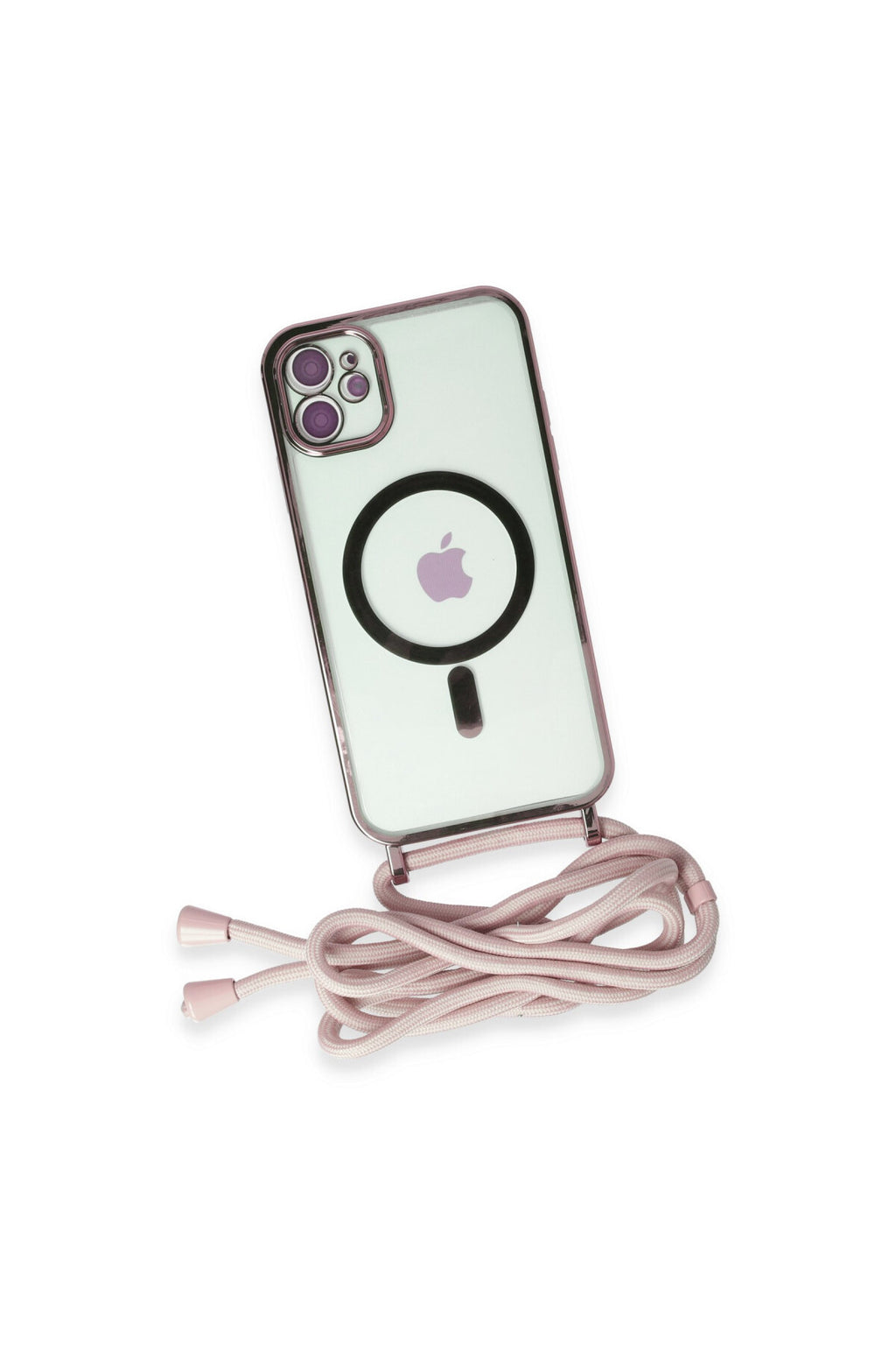 Apple iPhone 11 Uyumlu Kılıf Divo Lazer Askılı Magsafe Kapak - Pembe