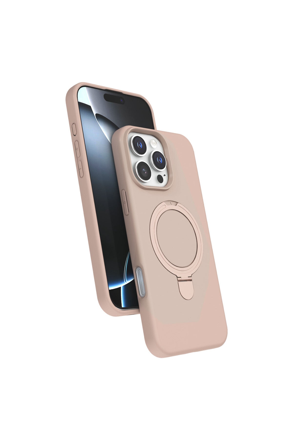 Apple iPhone 16 Pro Uyumlu Regal Magsafe Standlı Kapak - Çöl Titanyum