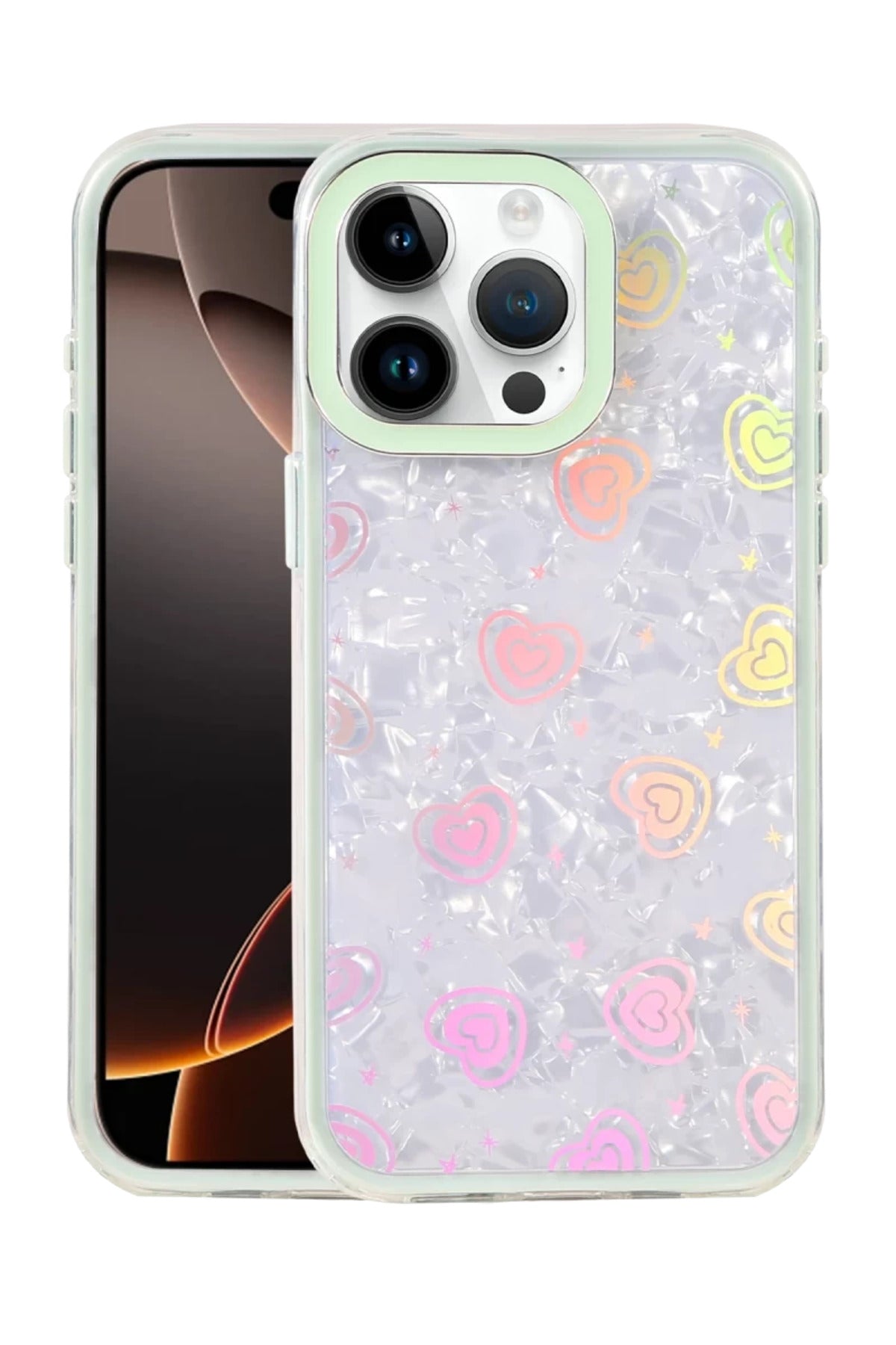 Apple iPhone 16 Pro Max Uyumlu Lumi Desenli Kapak - Yeşil