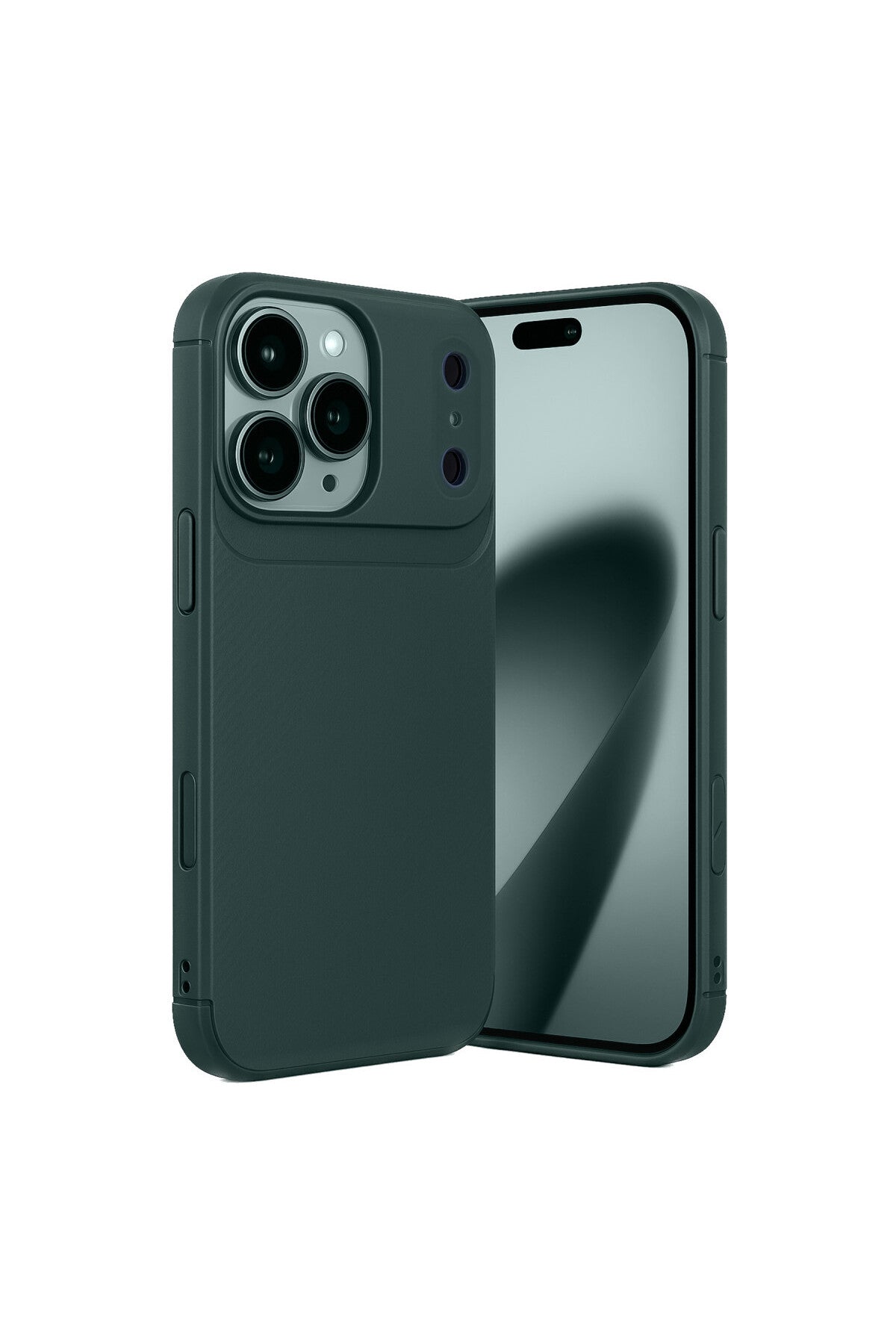 Apple iPhone 17 Pro Uyumlu Auto Focus Karbon Kapak - Koyu Yeşil