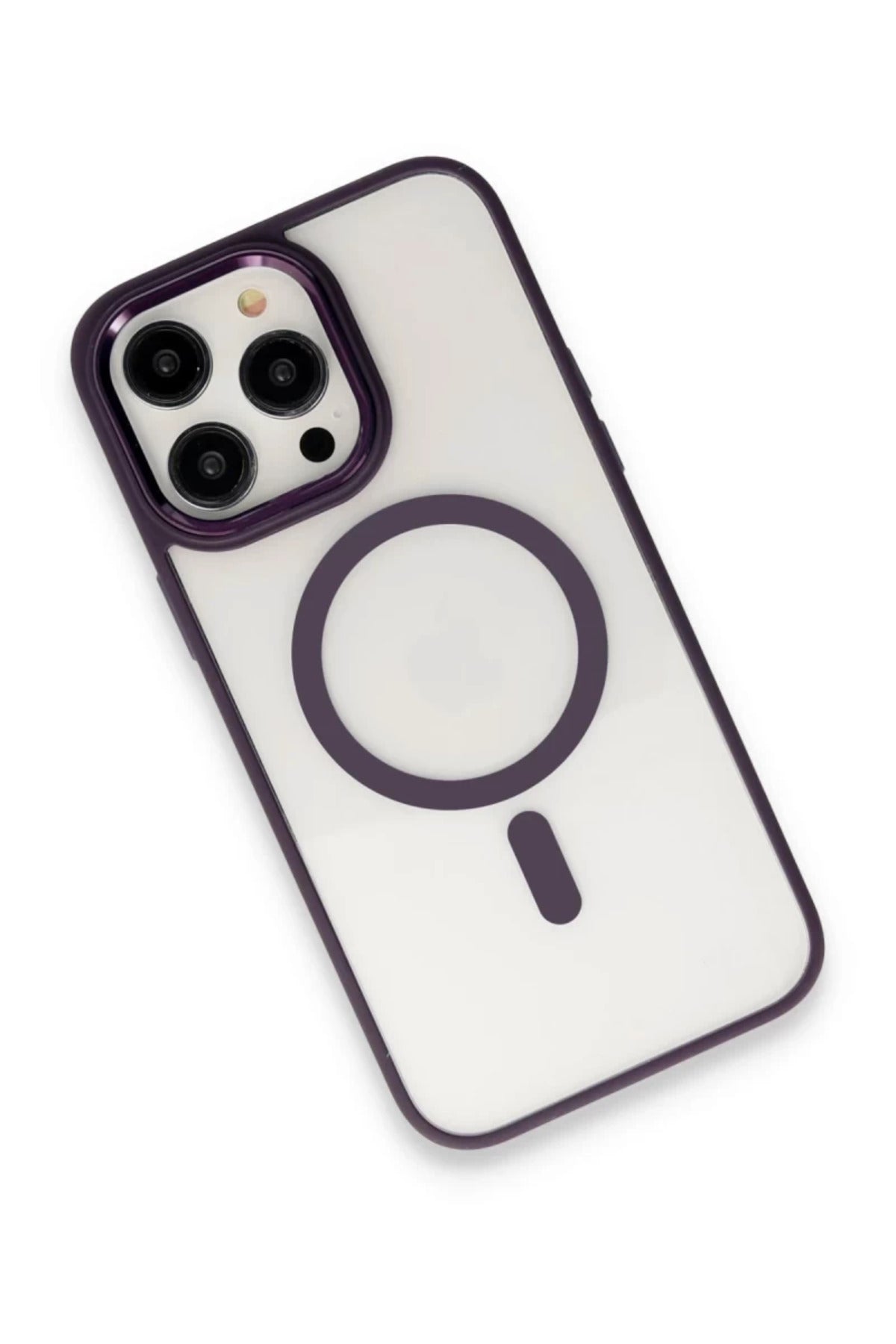 Apple iPhone 15 Pro Max Uyumlu Kılıf Room Magneticsafe Silikon - Derin Mor