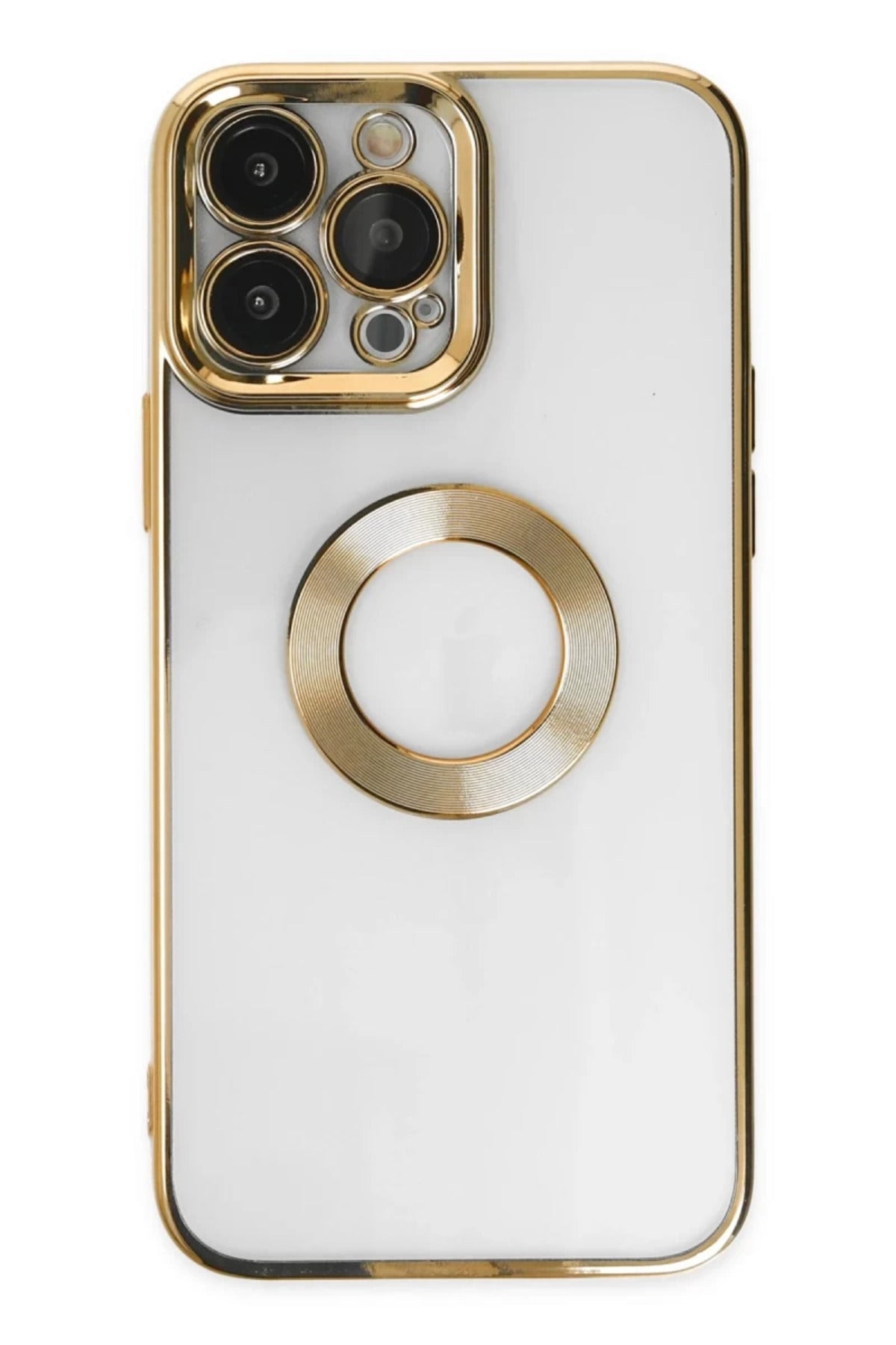Apple iPhone 14 Pro Uyumlu Kılıf Slot Silikon - Gold