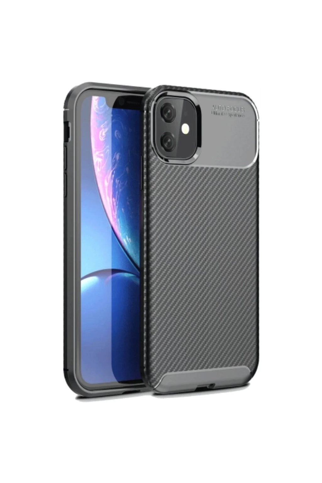 Apple iPhone 11 Uyumlu Kılıf Auto Focus Karbon Kapak - Siyah