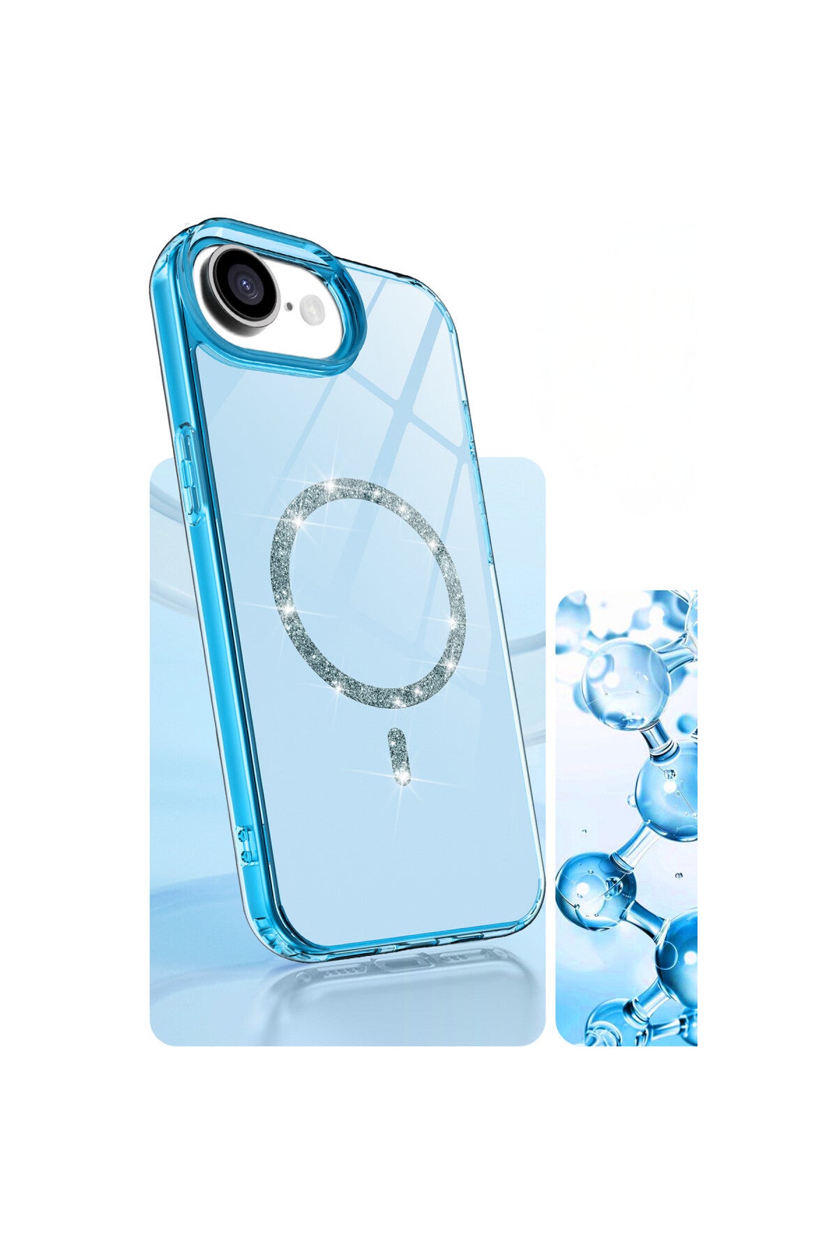 Apple iPhone 16E Uyumlu Live Diamond Magsafe Kapak - Siyah