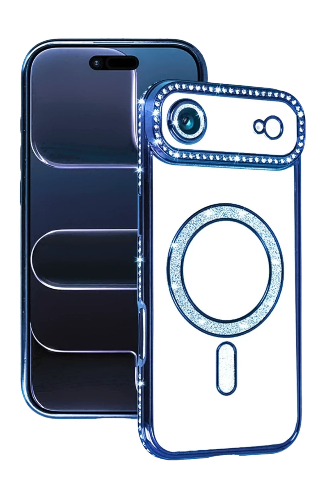 Apple iPhone 17 Air Uyumlu Joke Simli Magneticsafe Kılıf - Mavi