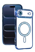 Apple iPhone 17 Air Uyumlu Joke Simli Magneticsafe Kılıf - Mavi