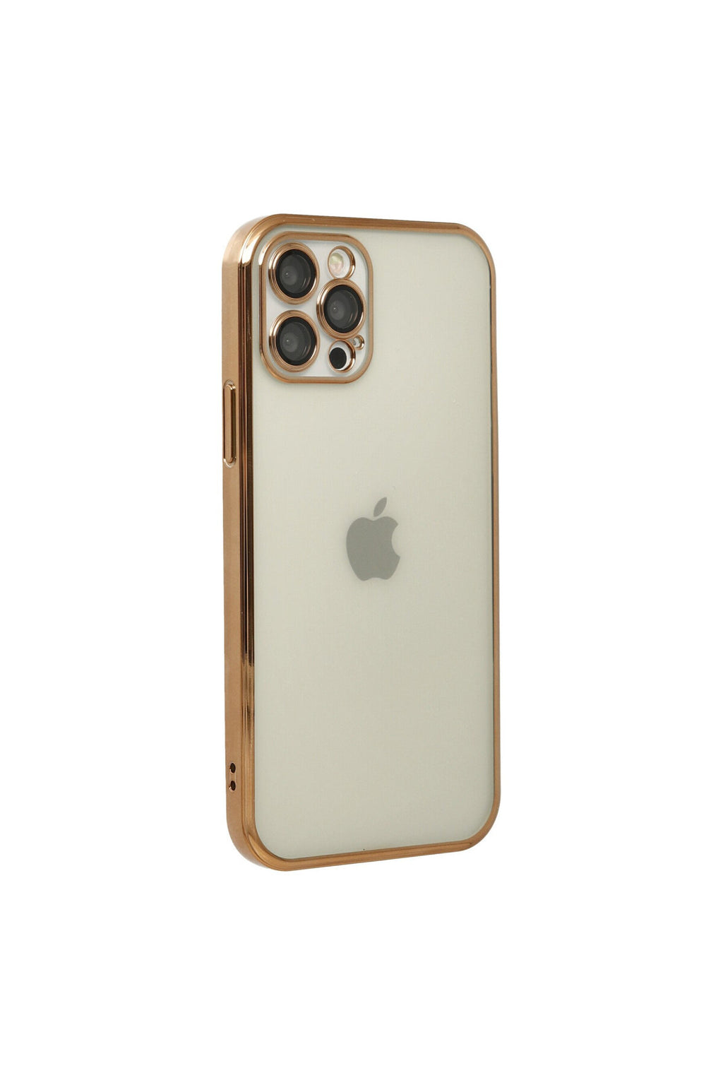 Apple iPhone 12 Pro Uyumlu Kılıf Lensli Silikon - Gold