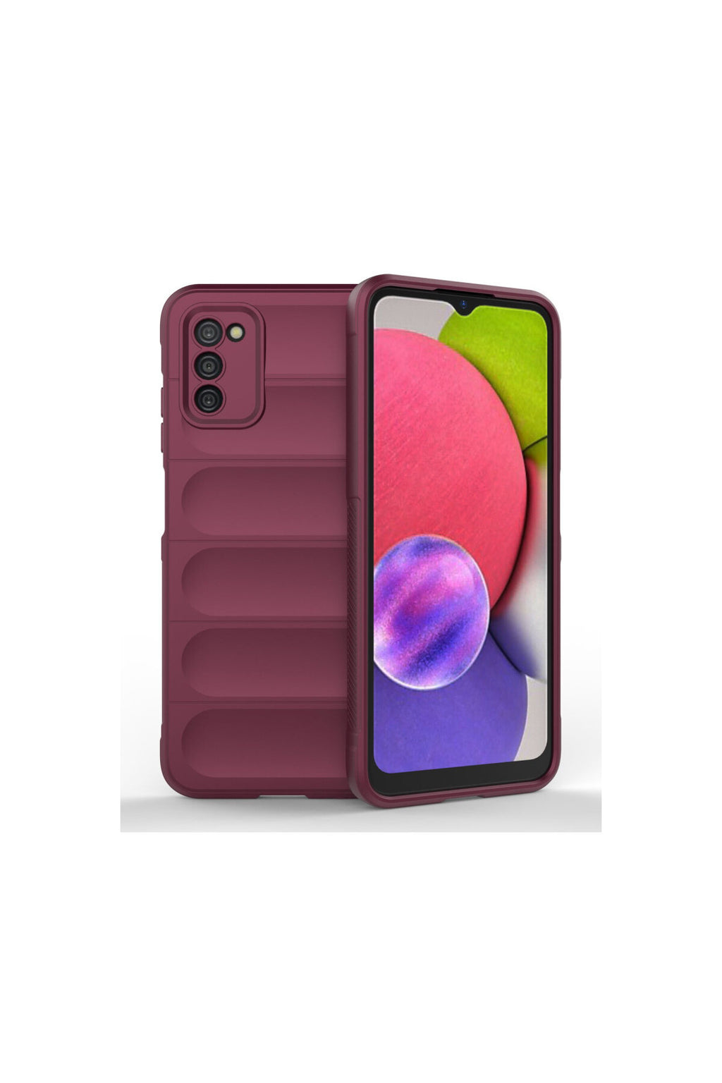 Samsung Galaxy A03S Uyumlu Kılıf Optimum Silikon - Bordo