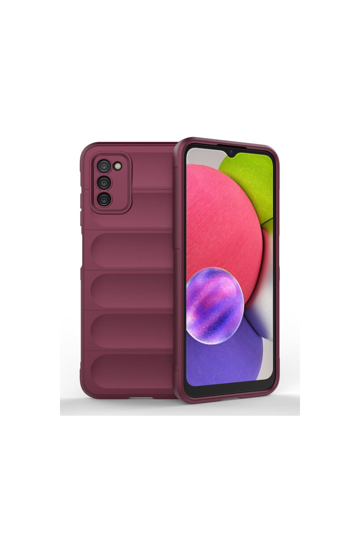 Samsung Galaxy A03S Uyumlu Kılıf Optimum Silikon - Bordo