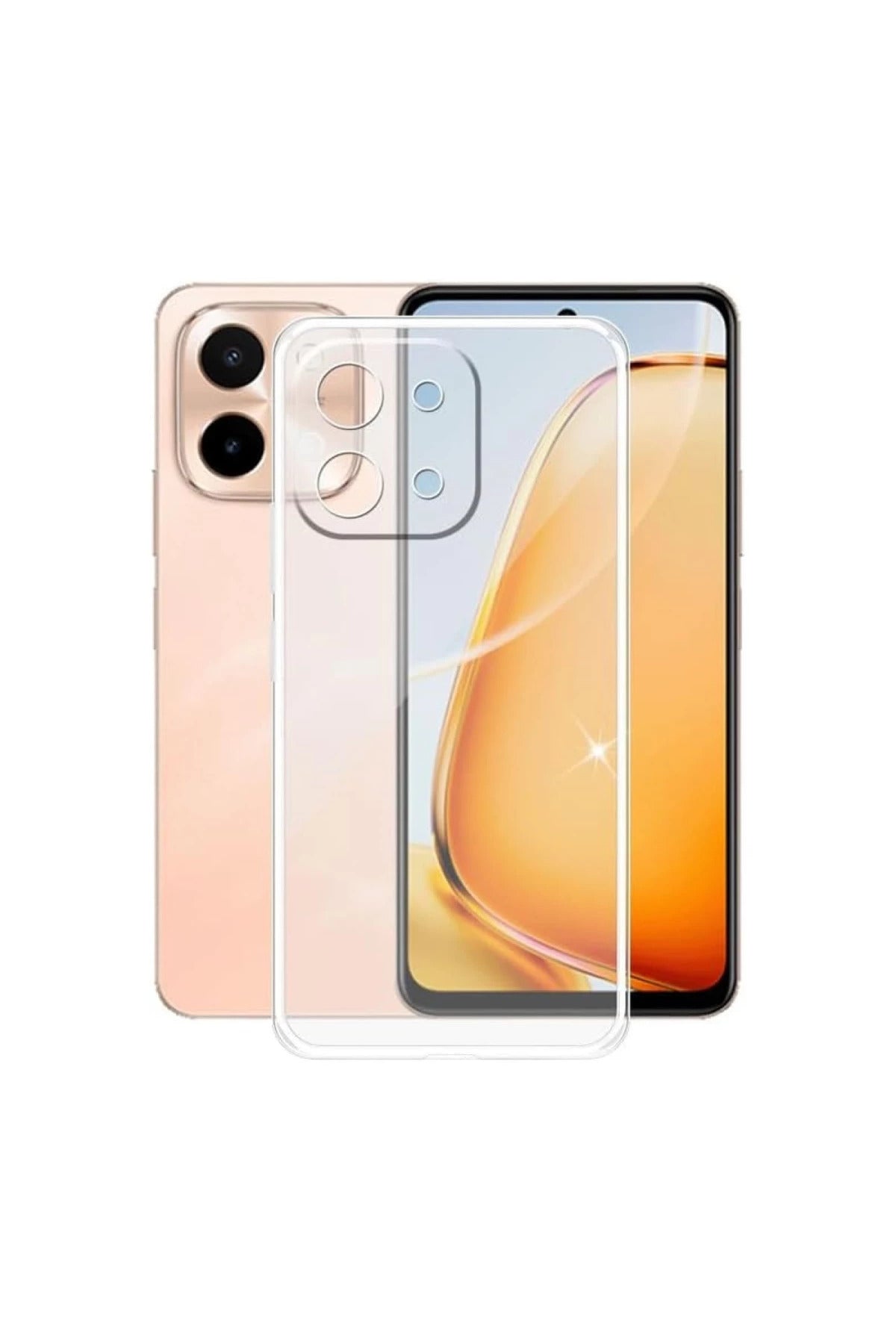 Vivo Y28 Uyumlu Kılıf Lüx Şeffaf Silikon