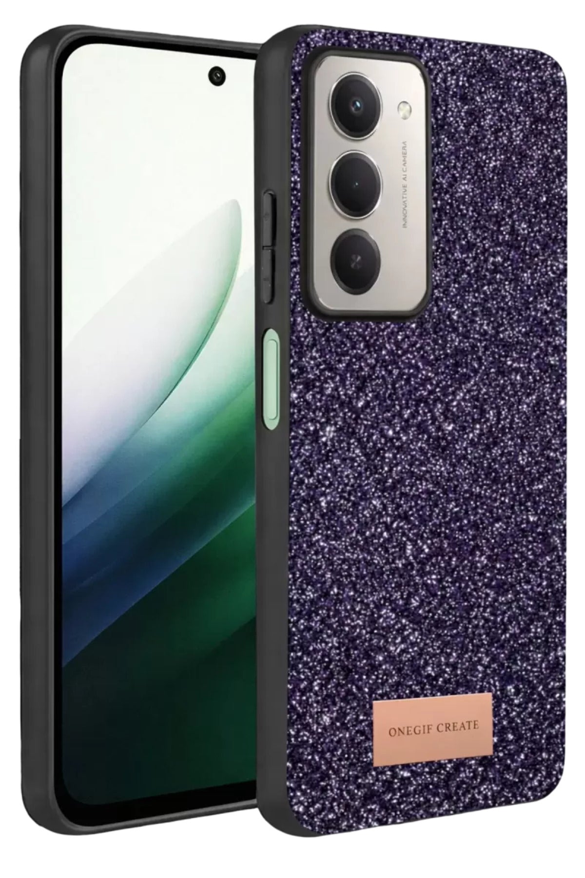 Onegif Xiaomi Redmi 15 4G Uyumlu Bright Simli Kapak - Derin Mor