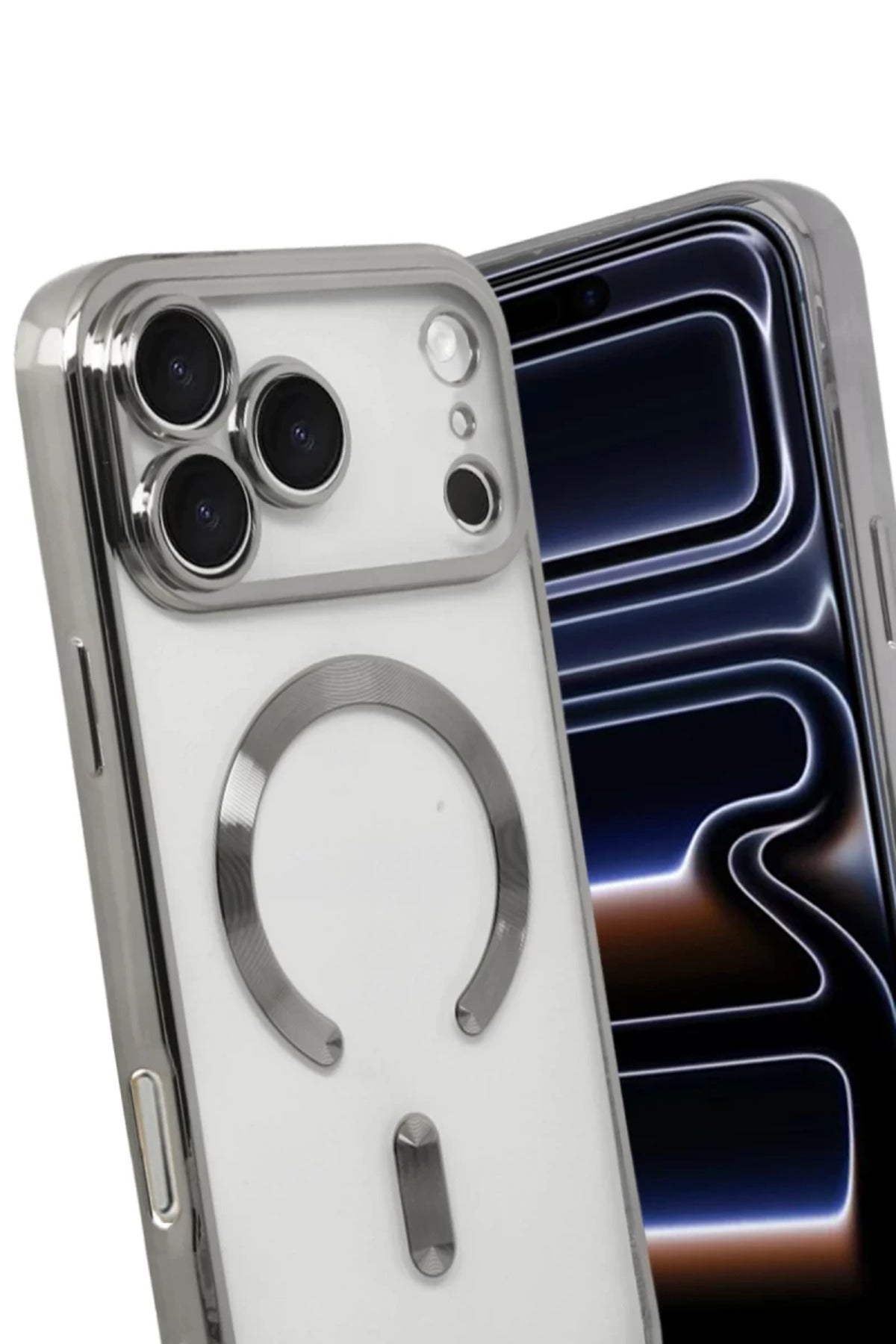 Apple iPhone 17 Pro Max Uyumlu Kross Magneticsafe Kapak - Gümüş