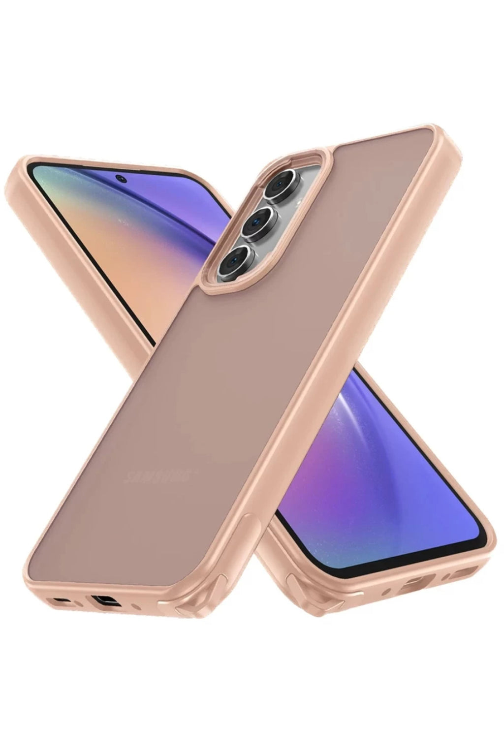 Samsung Galaxy A05S Uyumlu Kılıf Elegant Kapak - Pudra