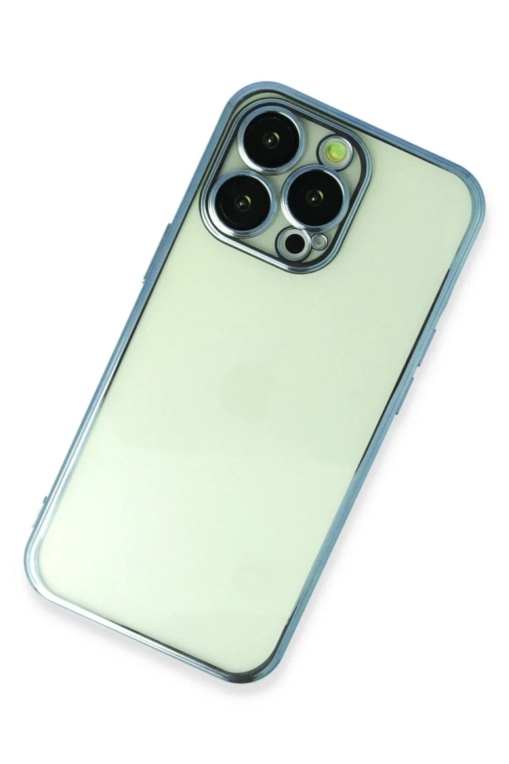 Apple iPhone 14 Pro Max Uyumlu Kılıf Lensli Silikon - Açık Mavi