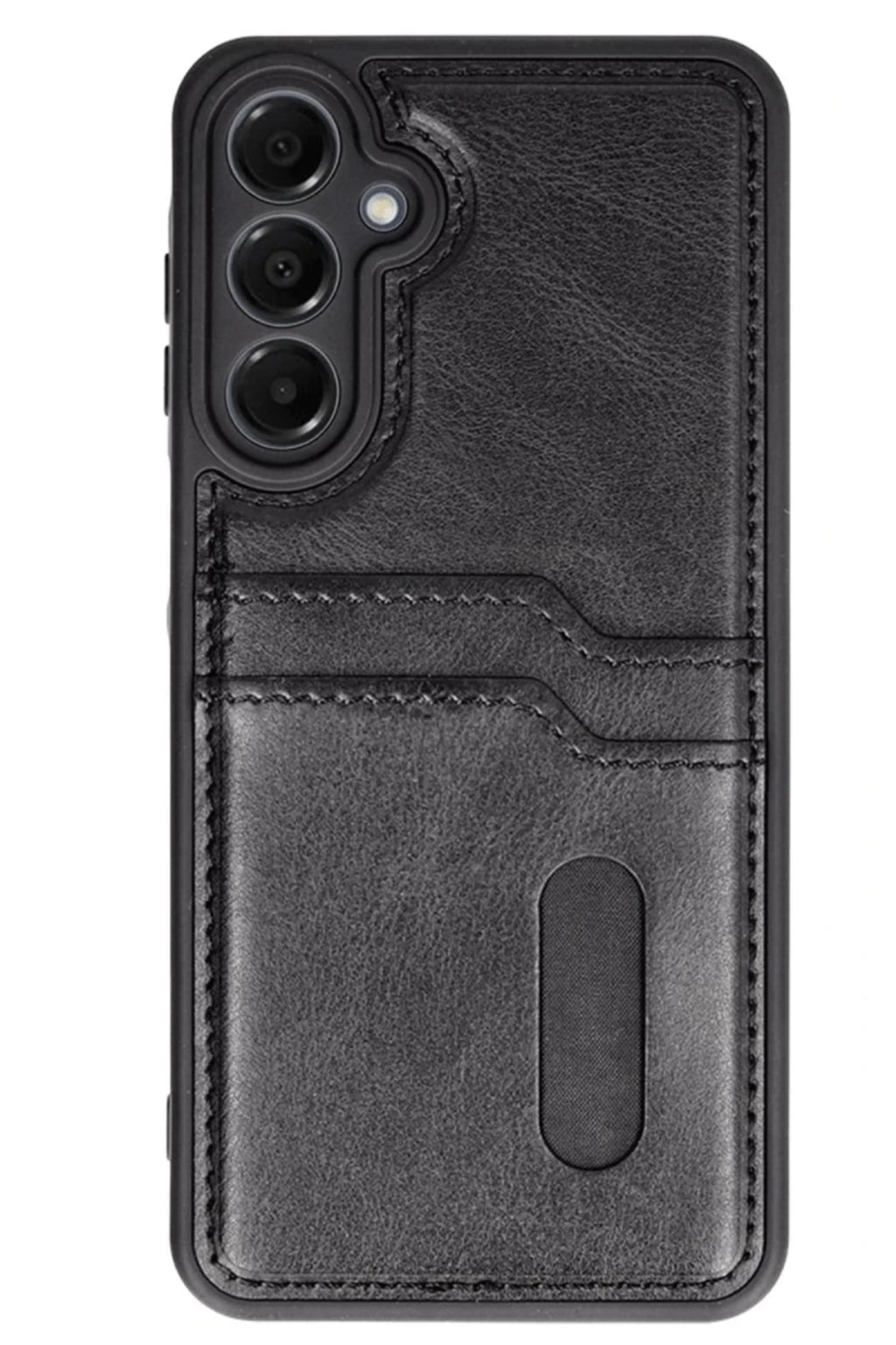 Samsung Galaxy A26 Uyumlu Kılıf Sara Kartvizitli Deri Kılıf - Siyah