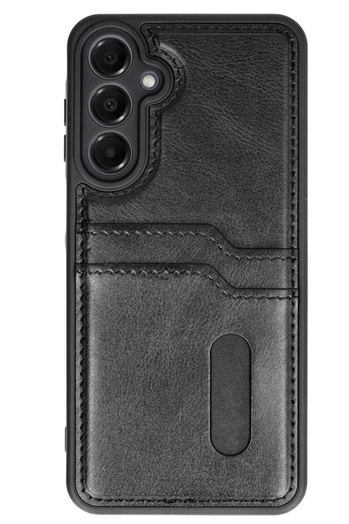 Samsung Galaxy A26 Uyumlu Kılıf Sara Kartvizitli Deri Kılıf - Siyah