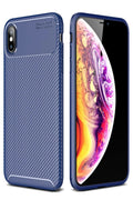 Apple iPhone XS Max Uyumlu Kılıf Auto Focus Karbon Kapak - Lacivert