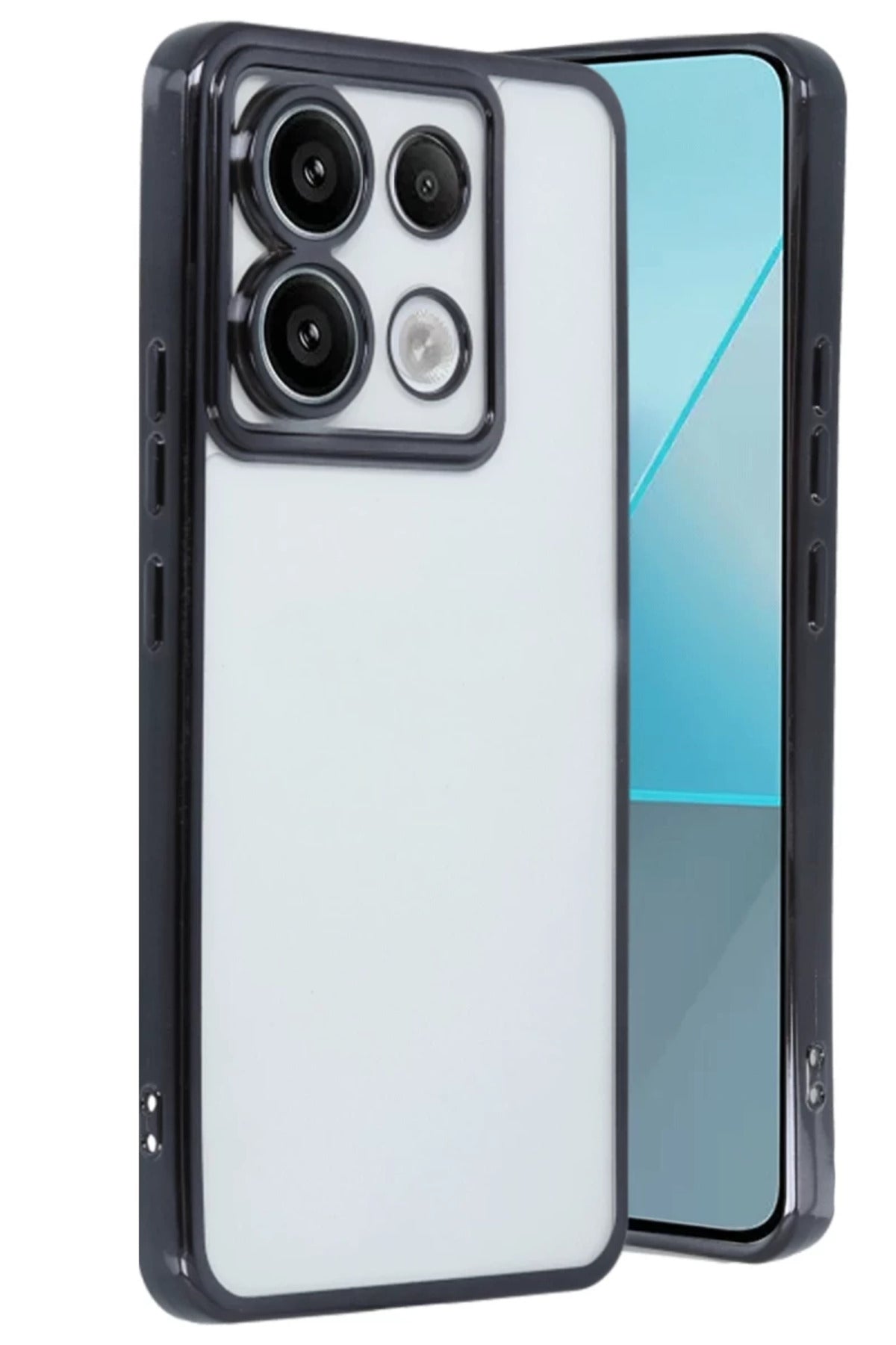Xiaomi Poco X6 Uyumlu Kılıf Lensli Silikon - Siyah
