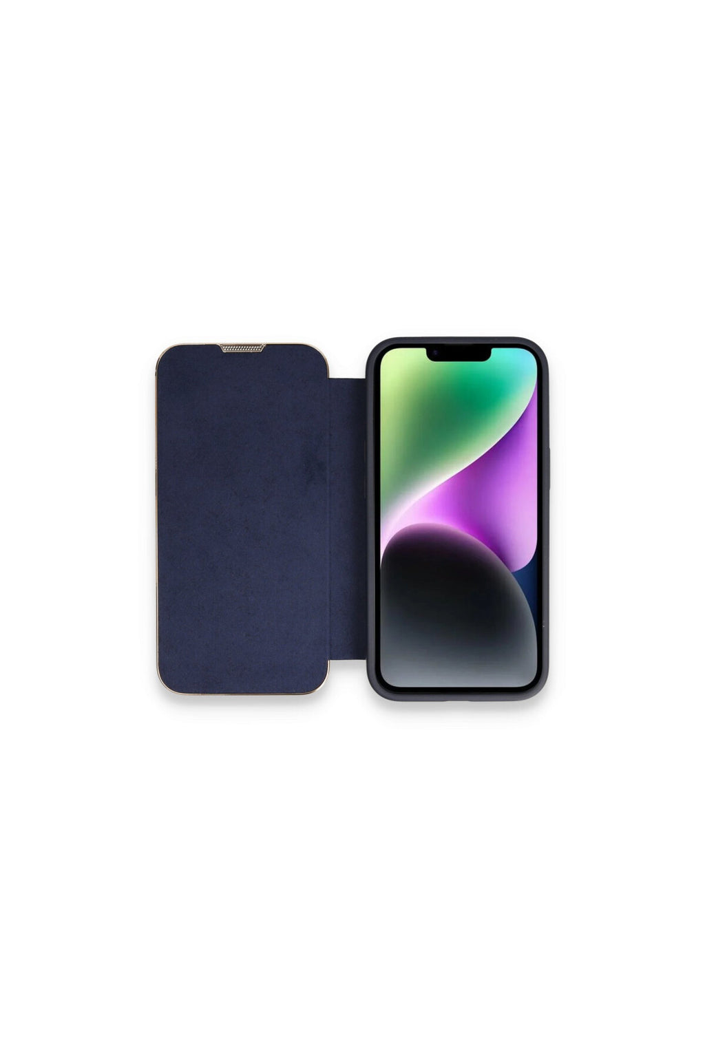 Apple iPhone 14 Pro Max Uyumlu Kılıf Dolpin Kapaklı - Lacivert