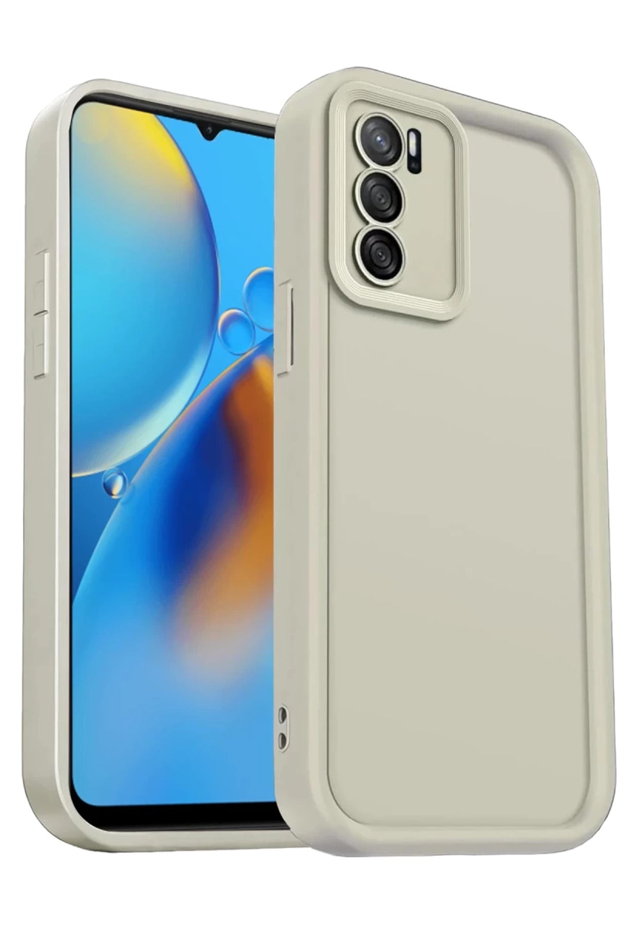 Oppo A16 Uyumlu Kılıf Viera Silikon - Krem