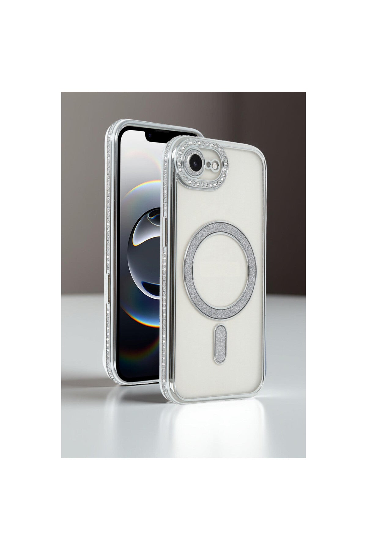 Apple iPhone 16E Uyumlu Joke Simli Magneticsafe Kılıf - Mavi