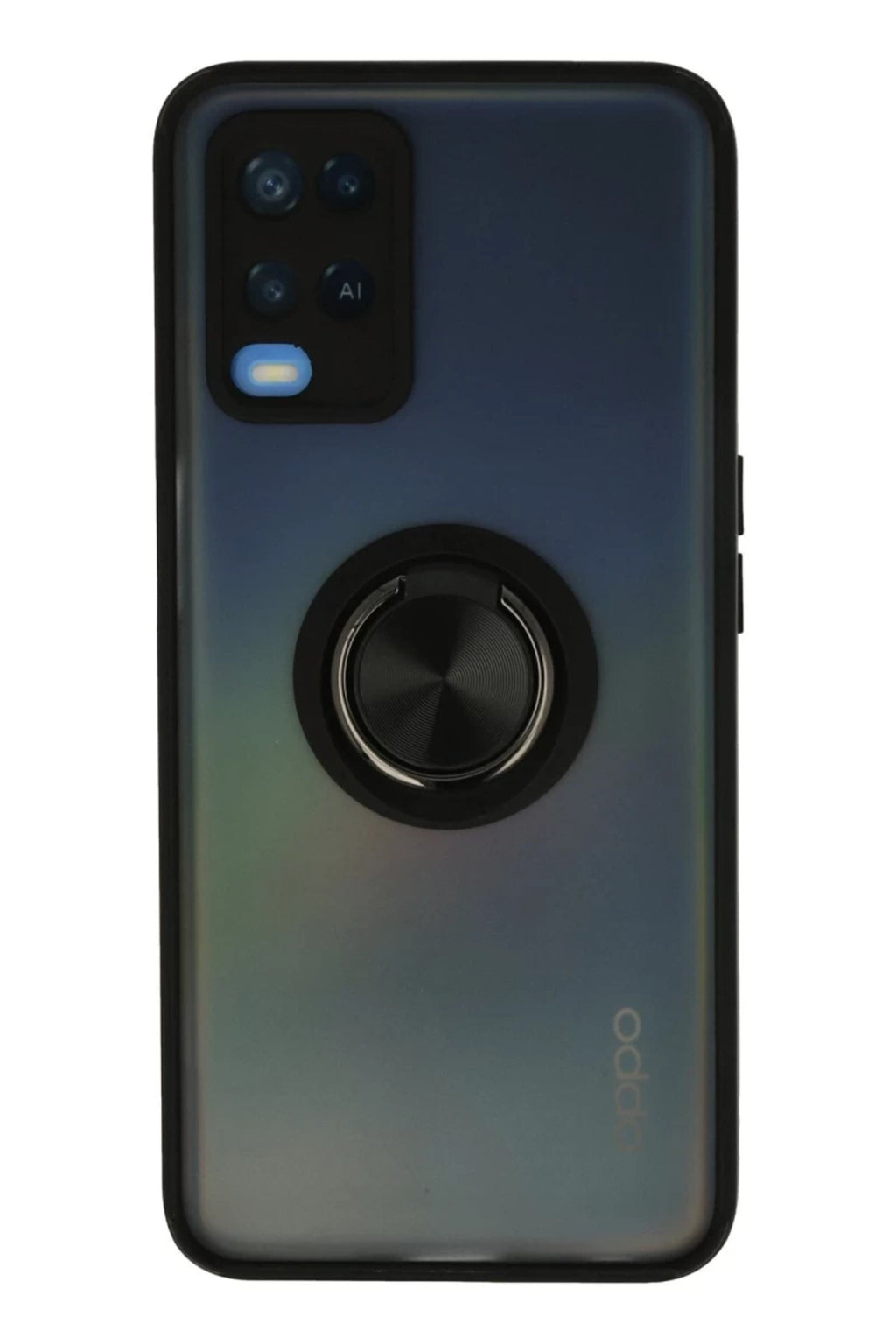 Oppo A54 4G Uyumlu Kılıf Montreal Yüzüklü Silikon Kapak - Siyah