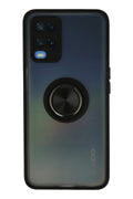 Oppo A54 4G Uyumlu Kılıf Montreal Yüzüklü Silikon Kapak - Siyah