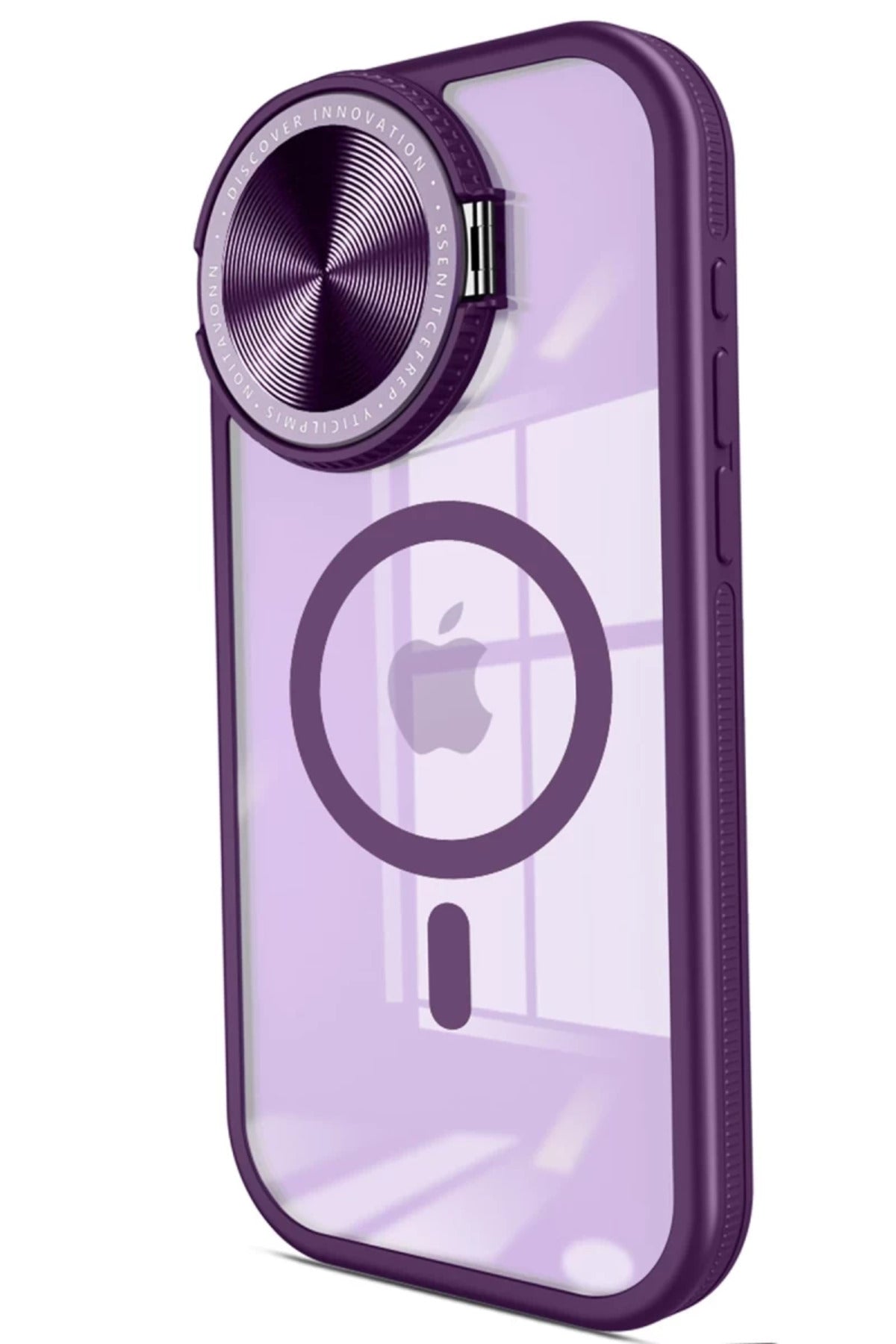 Apple iPhone 14 Pro Max Uyumlu Kılıf Teleskop Lens Magsafe Silikon Kapak - Derin Mor