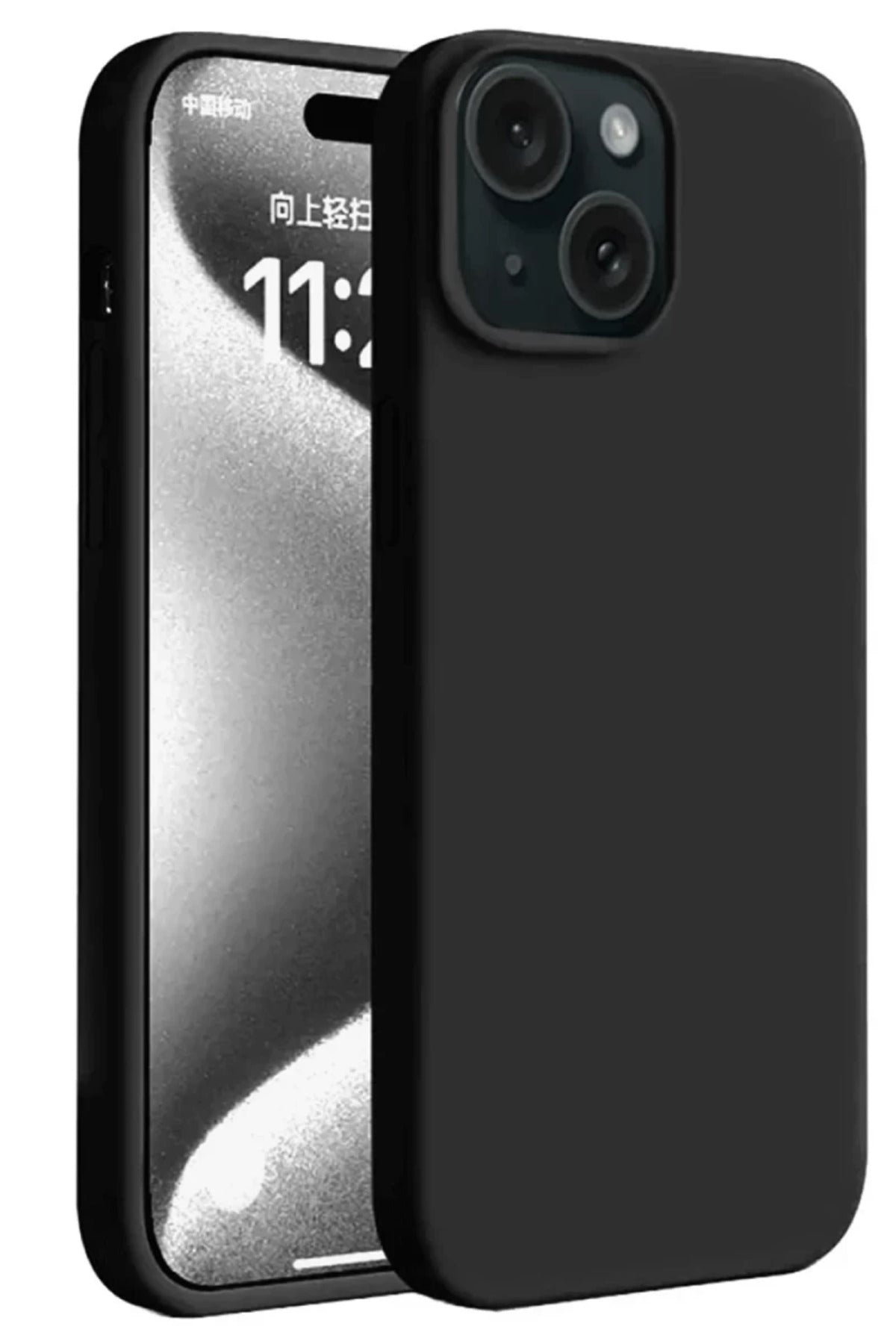 Apple iPhone 15 Plus Uyumlu Kılıf First Silikon - Siyah