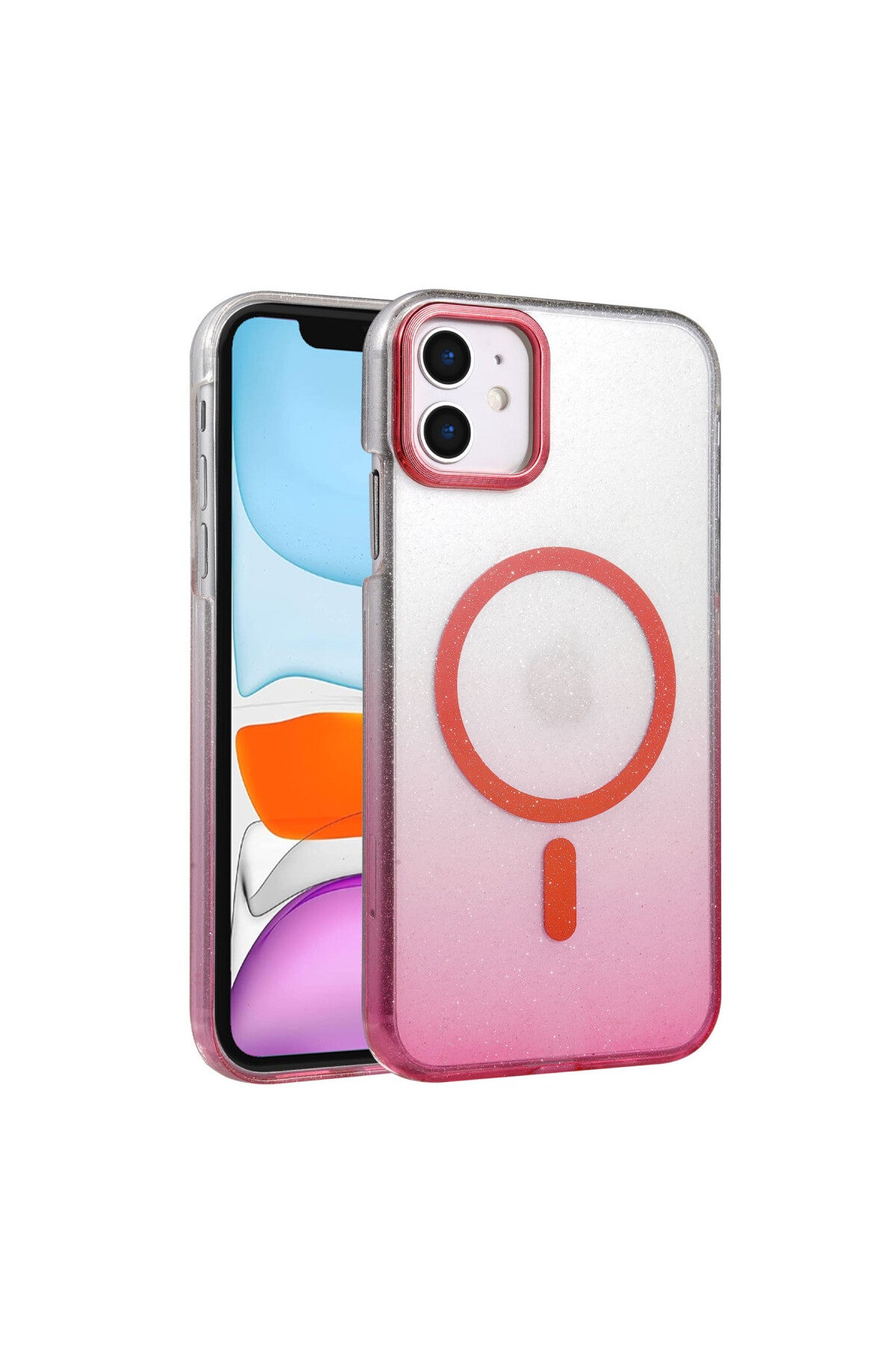 Apple iPhone 12 Uyumlu Glossy Magsafe Kapak - Pembe