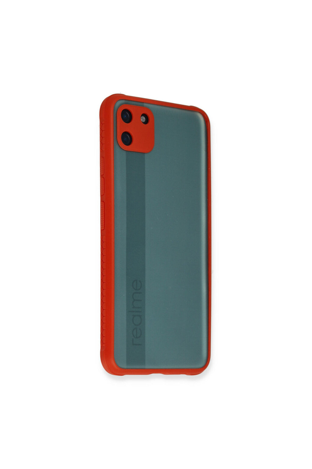 Realme C11 Uyumlu Kılıf Miami Şeffaf Silikon - Kırmızı