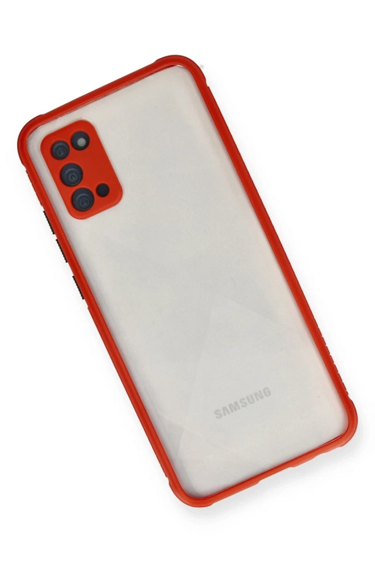 Samsung Galaxy A02S Uyumlu Kılıf Miami Şeffaf Silikon - Kırmızı